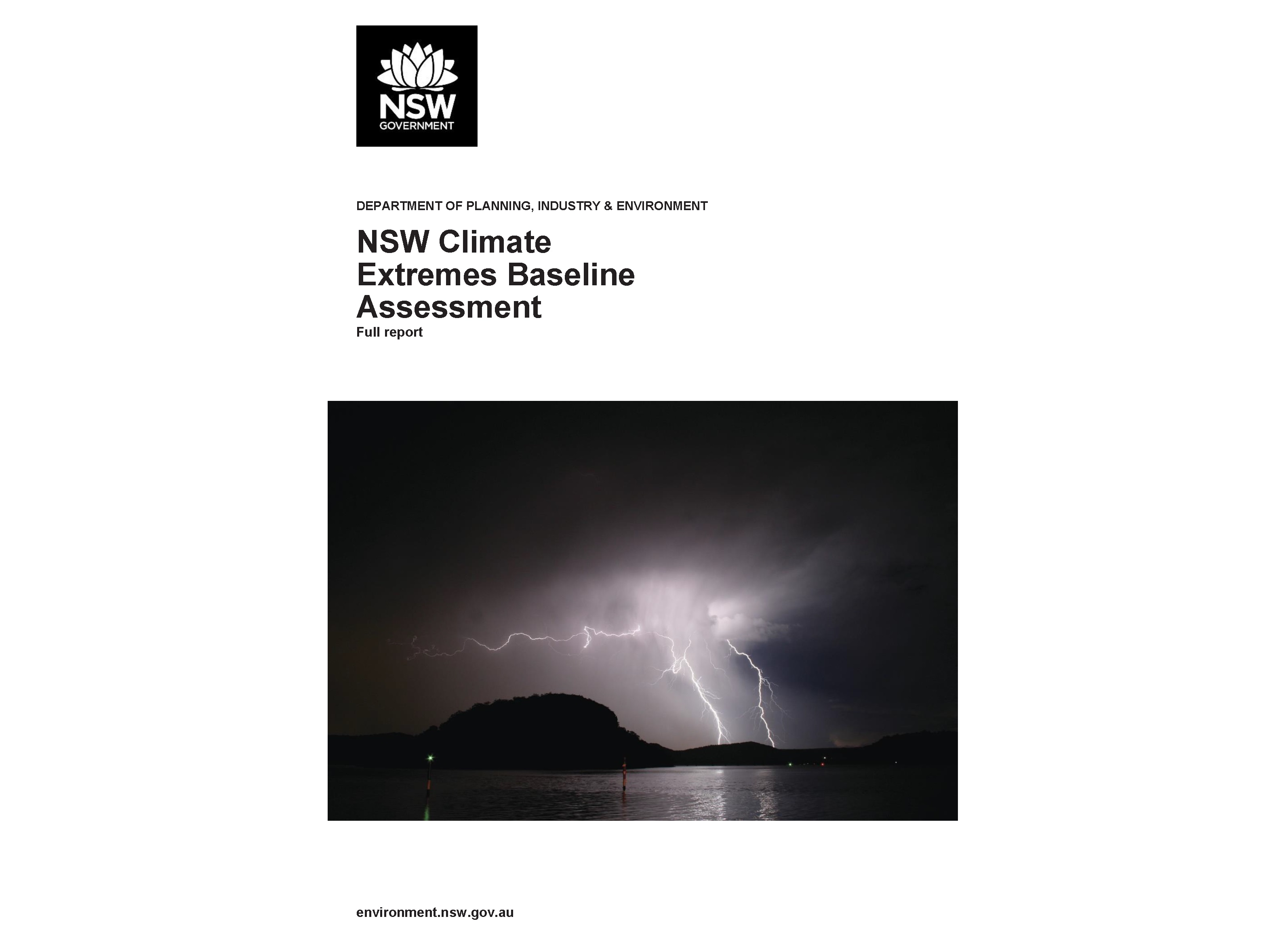 Cover of the NSW Climate Extremes Baseline Assessment Full report