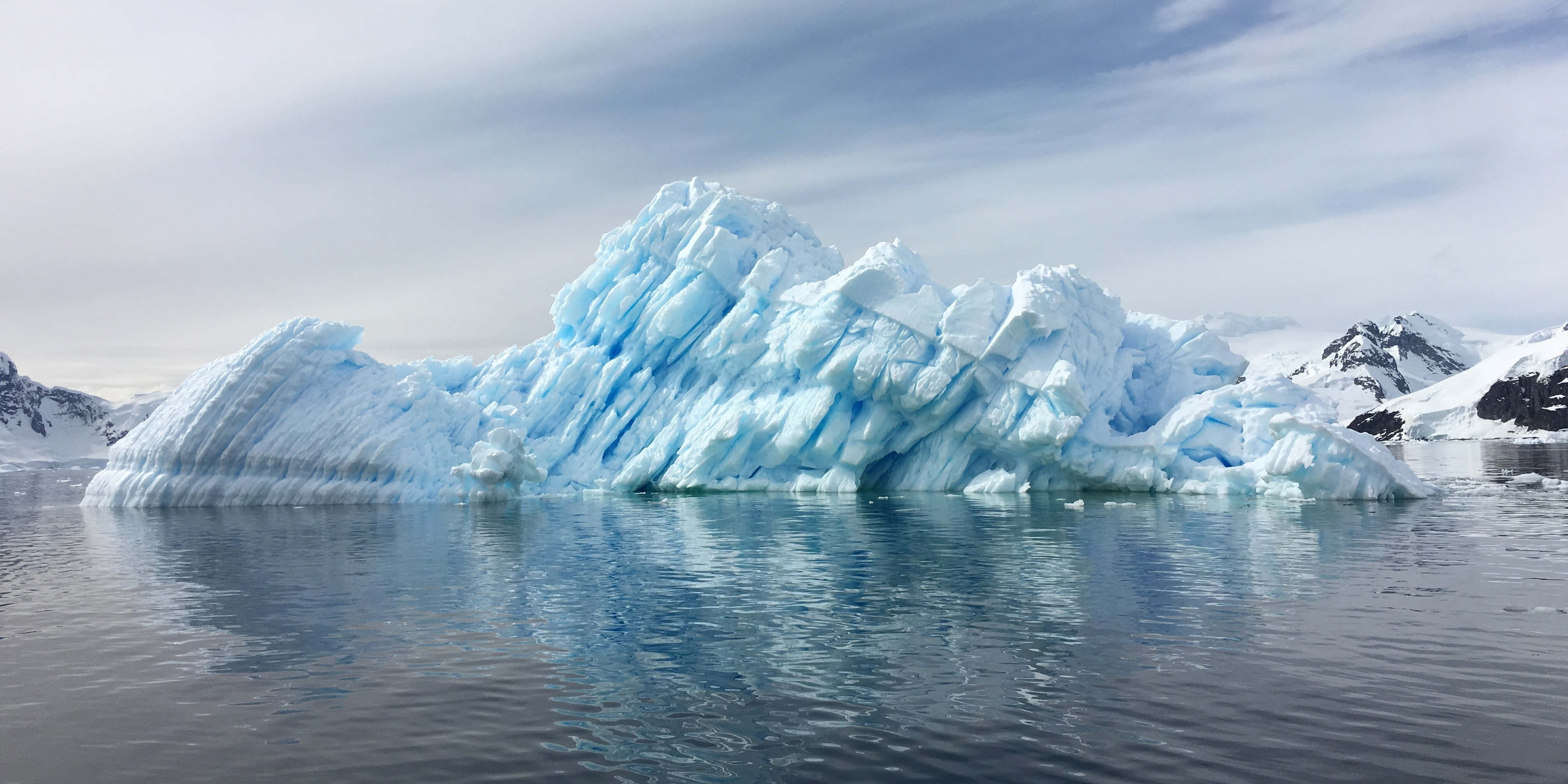 Large iceberg floating in the ocean